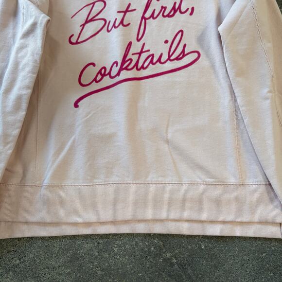Wildfox Cocktails Oversized Crewneck Sweatshirt Womens XS Pink Sweater Fleece - Picture 3 of 9